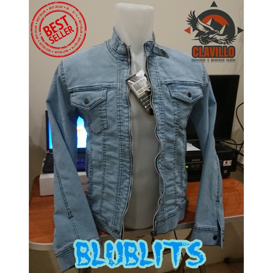 Jaket Jeans Pria Sanwash / Jaket Levis Pria Denim Sandwash,Hitam, AZ952  Distro | Stretch | Premium