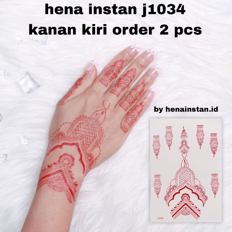 HENA INSTAN MERAH / FULL MOTIF BESTSELLER / FREE GLITER MANIK DAN SAMPLE