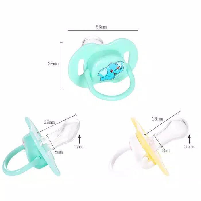 Empeng Pacifier Bayi Warna Pastel / Dot Bayi Bulat / Dot Bayi Gepeng + Tutup Empeng HIGIENIS