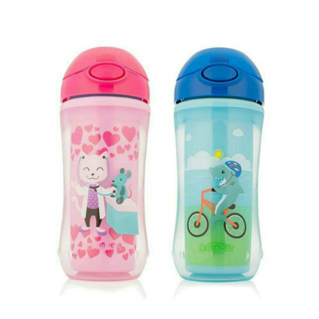 Dr Brown's Insulated Straw Cup 300ml/ Dr Browns Training Cup Sedotan/ Dr Brown Botol Minum Bayi Anak