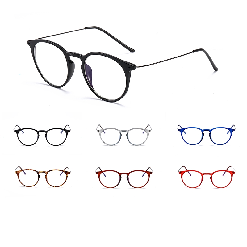 (YUZHU) Bayar di Tempat Korean Retro Square TR90 Frame Kacamata Wanita/Pria Anti Blue Eyeglasses