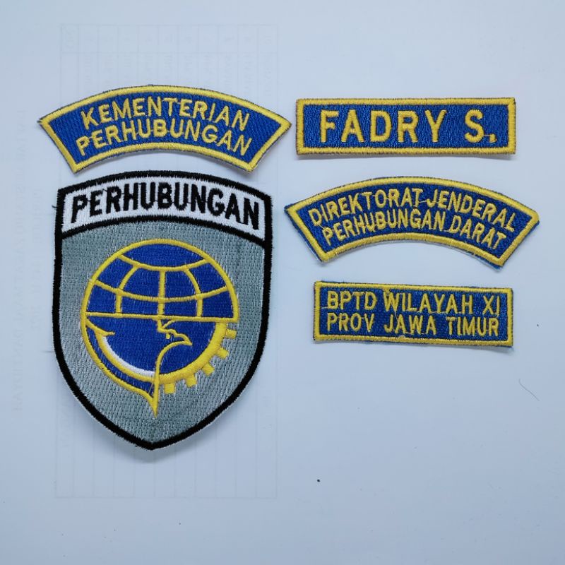 Jual Bordir PDH Kemenhub / Bedge / Badge / Bet / Logo / Emblem / Custom ...