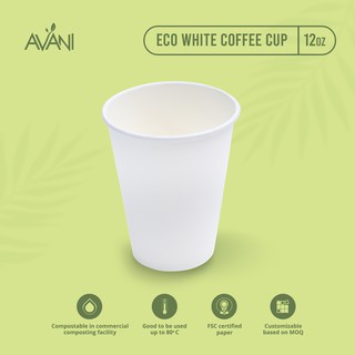 Jual Avani - Paper Cup Putih 12 oz, Gelas Ramah Lingkungan Tahan Panas ...