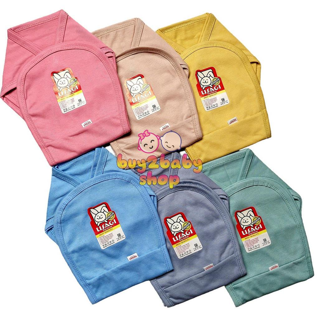 Popok bayi lusinan model tali warna polos premium bahan katun combed halus lembut Usagi isi 3-12 PCS