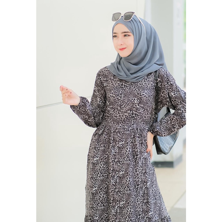 Home dress katun rayon LEOPARD bangkok cotton RAYON ASHWA gamis sehari hari homey dress adem