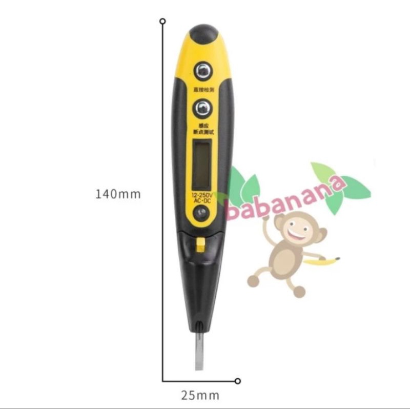 Deli DL8005 testpen tespen digital tester 12-250 VAC DC pengukur arus