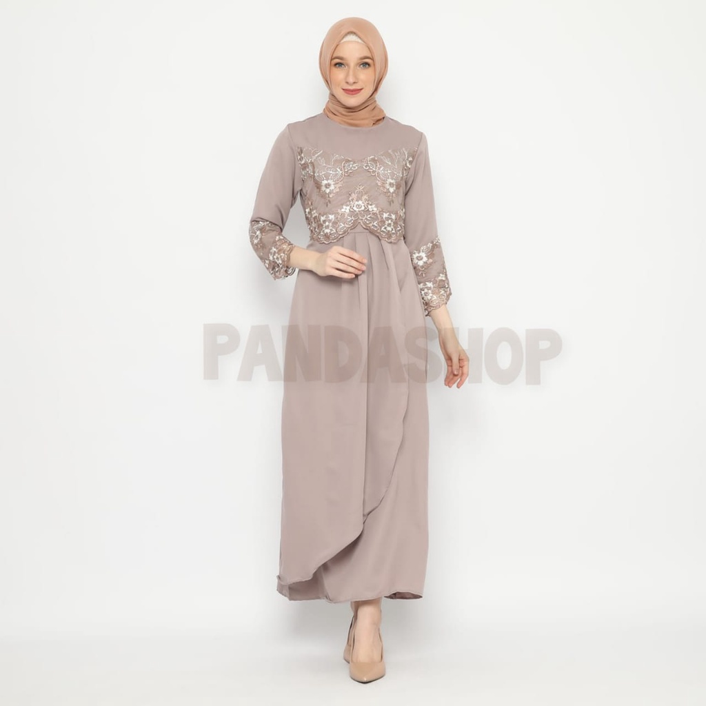 Gamis Brukat Tile Pesta Terbaru Gamis Fania Gamis Kondangan Mewah Gamis Brukat Cantik OOTD Kondangan Gamis Kondangan Couple Baju Gamis