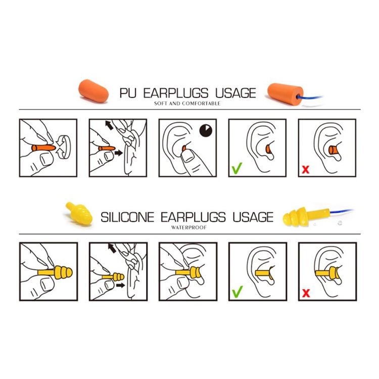 EARPLUG EAR PLUG PELINDUNG PEREDAM SUARA TELINGA SILICONE SILIKON CORDED ULTRA FIT - ORANGE BOX