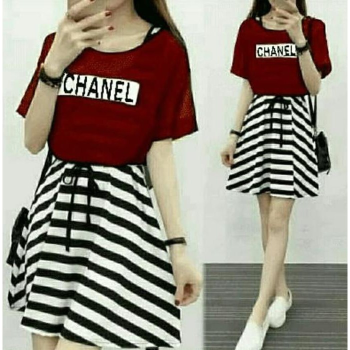 Dress Salur Chanel Set - Maroon