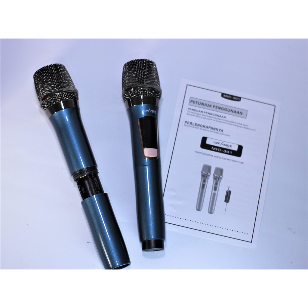 Mic Wireless Double Advance 301 Microphone Advance MIC 301 Professioonal Original