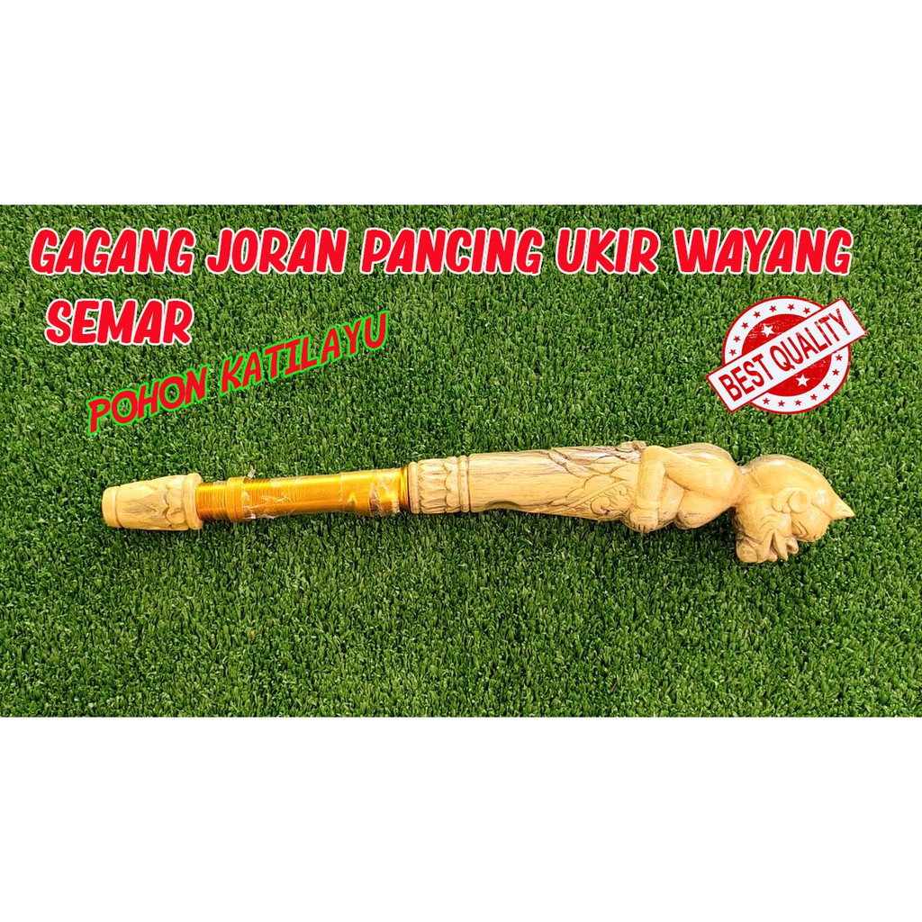 Gagang Joran Pancing Ukir Semar Dari Kayu Katilayu