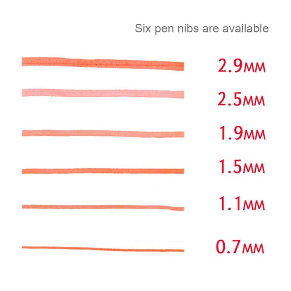 Timekey Pen Fountain Transparan 6 Nibs 0.7 / 1.1 / 1.5 / 1.9 / 2.5 / 2.9mm Untuk Stationery Sekolah / Kantor J6L8L