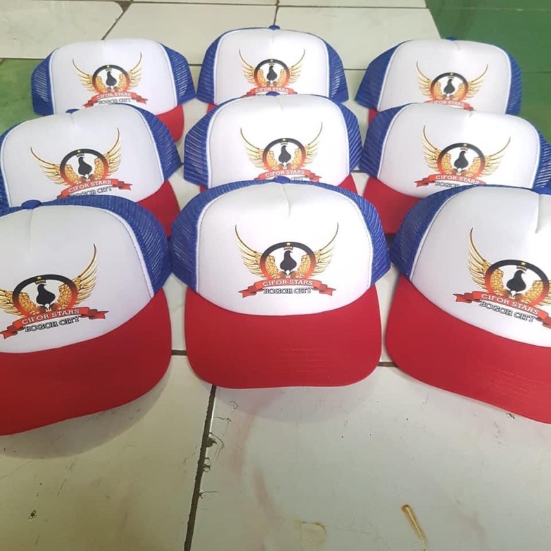 sablon custom topi trucker/sablon topi