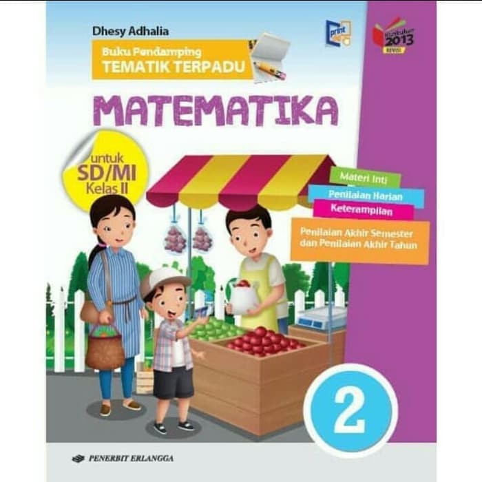 buku pensamping siswa tematik terpadu matematika kelas 2 SD Penerbit erlangga