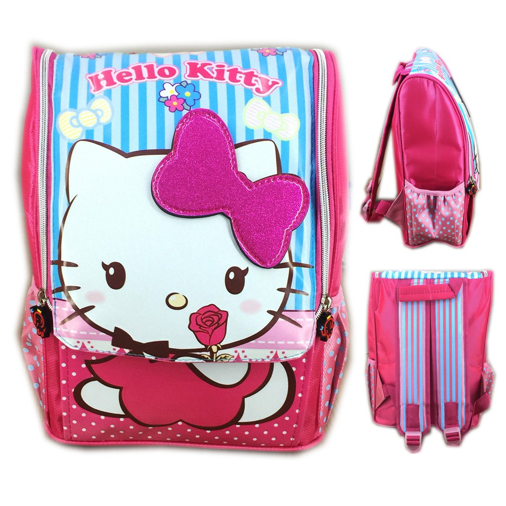 COD ~ JUAL RUGI Tas Ransel Sekolah Anak TK Tas Karakter Anak Hello kitty Perempuan Cewe Ribbon 3D Timbul