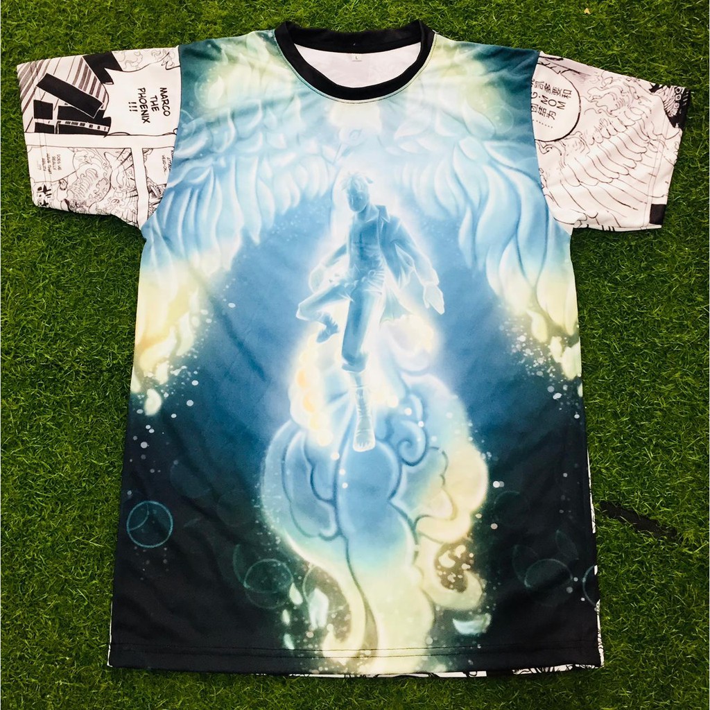 Tshirt Marco the Phoenix Onepiece Anime Manga Kaos Dryfit One Piece Nakama Mugiwara Crew Bajak Laut King of Pirates