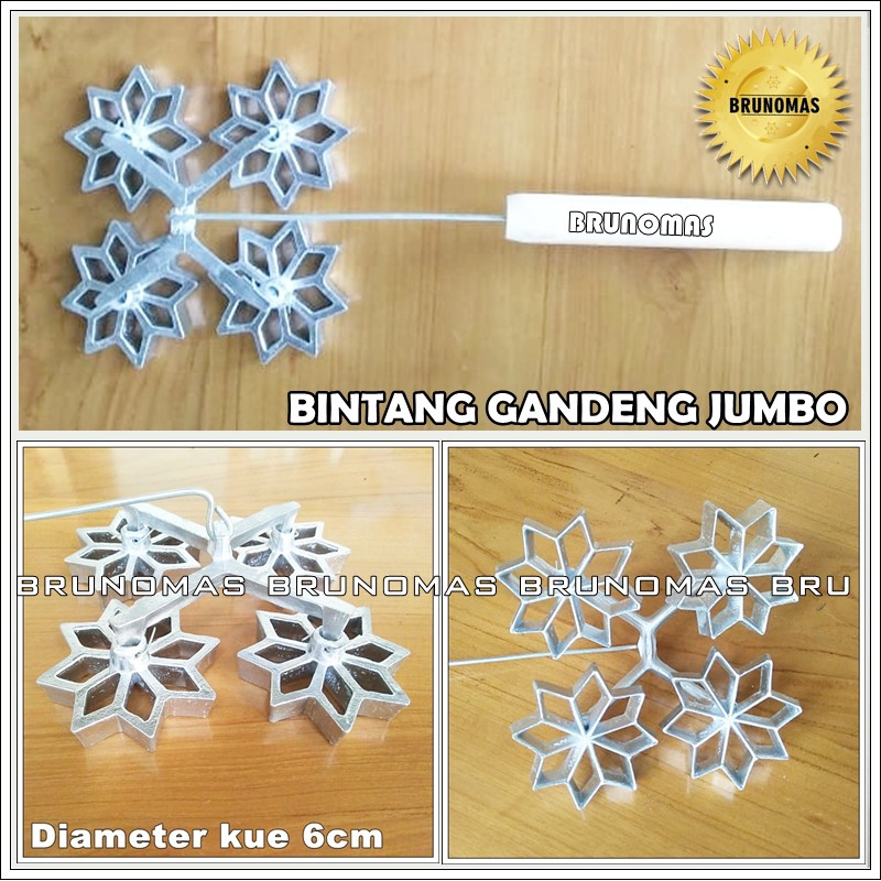 Cetakan Kembang Goyang Bintang Gandeng Jumbo
