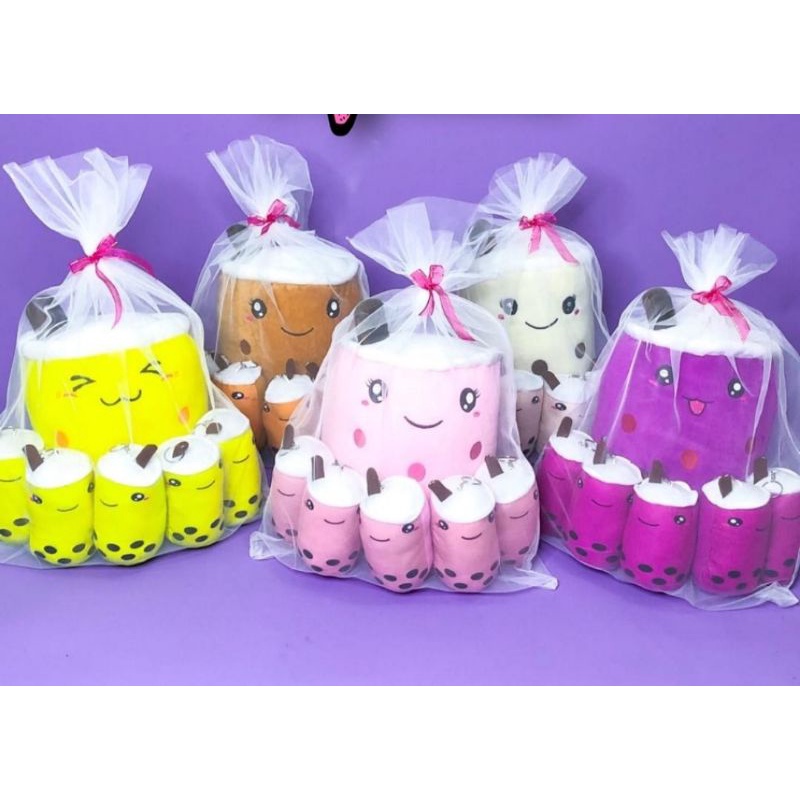 Boneka boba beranak milk tea 5 anak 1 induk lucu mewah ber SNI