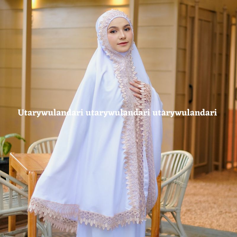 mukena dewasa katun polos renda giper mewah SYAHWA series