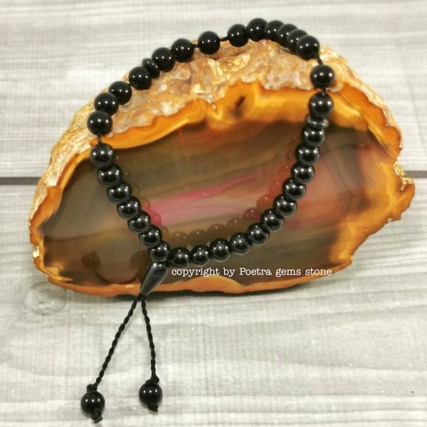 GELANG BATU KESEHATAN NATURAL STONE BLUSTIN BLACK ONYX PRIA WANITA