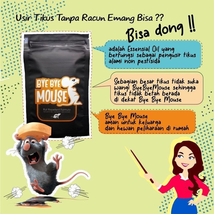 Paket pengusir tikus, bye bye mouse gel 250 gr &amp; spray ampuh