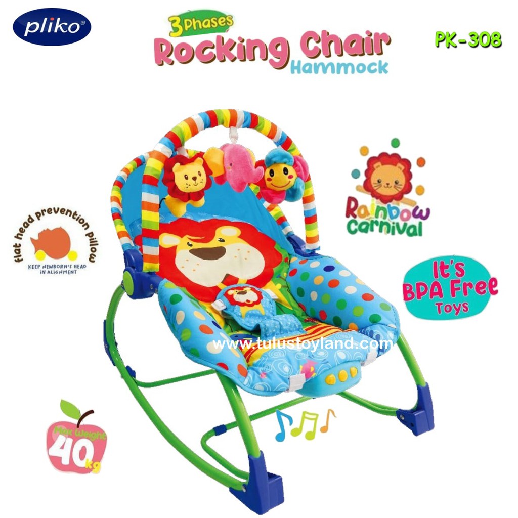 Pliko Hammock 3 phases Rocking Chair 308 kursi goyang bouncer bayi getar musik