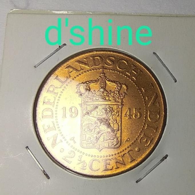 Uang Koin Kuno Indonesia , Jaman Belanda 2.5 Cent, Kondisi Bagus.