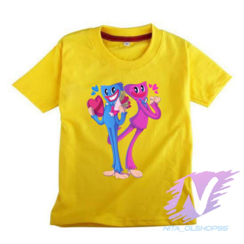 kaos huggy wuggy baju kaos anak huggy Poppy love