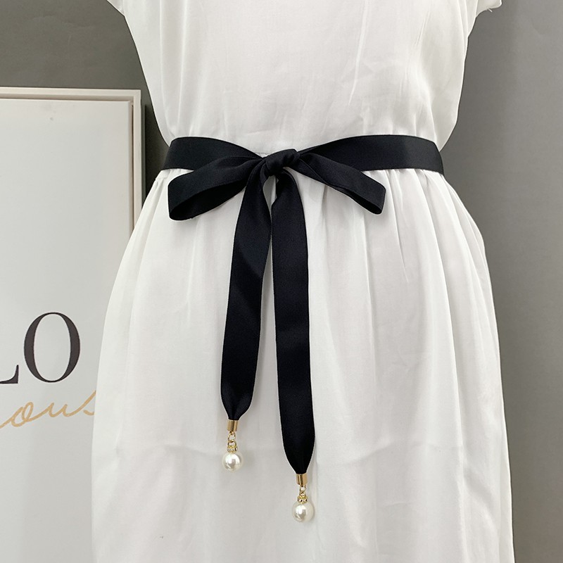 Sabuk Kain Sederhana Strap Wanita Pita Warna Murni Gaun Serba Guna Strip Tali Pinggang Renda Hit Shopee Indonesia