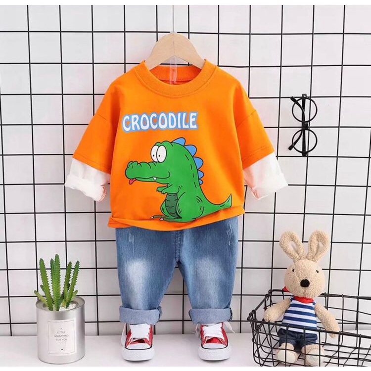 PROMO / SETELAN BAJU ANAK LAKILAKI MOTIF CROCODILE / SETELAN BAJU ANAK 6-10BLN 1-5THN / SETELAN BAJU ANAK TERBARU / SETELAN BAJU ANAK TERMURAH / SETELAN BAJU ANAK TERLARIS / SETELAN BAJU ANAK MOTIF HEWAN LAKILAKI USIA 6-10BLN 1-5THN TERBARU