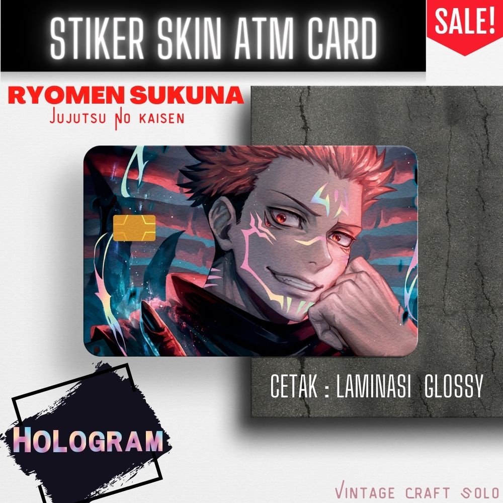 

Stiker Sticker Skin Card ATM Jujutsu no Kaisen Hologram Premium GRATIS packing Keren
