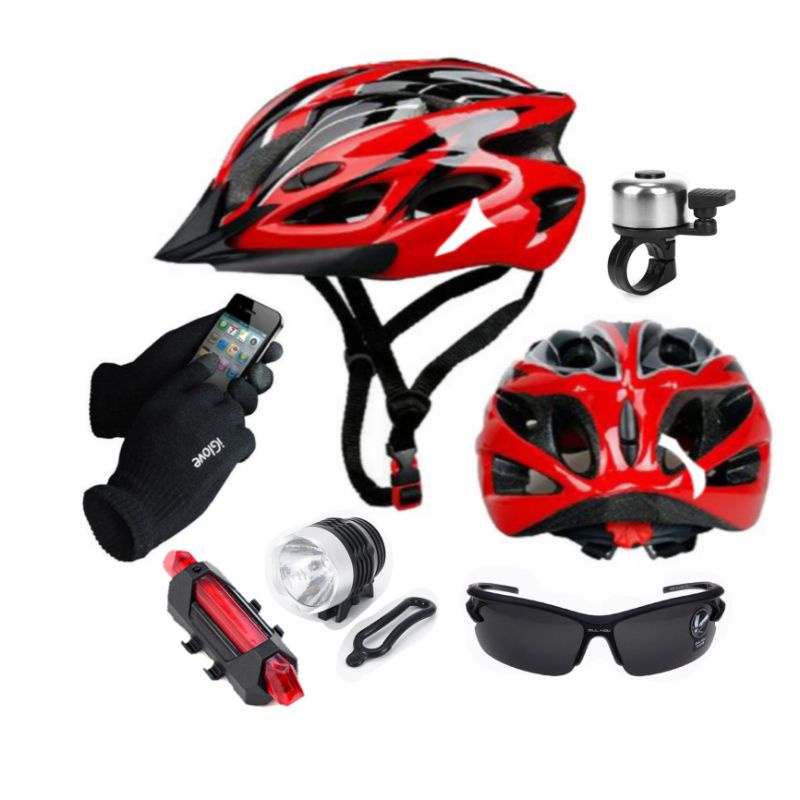 Helm Sepeda Universal MTB Taffsport Paket Aksesoris