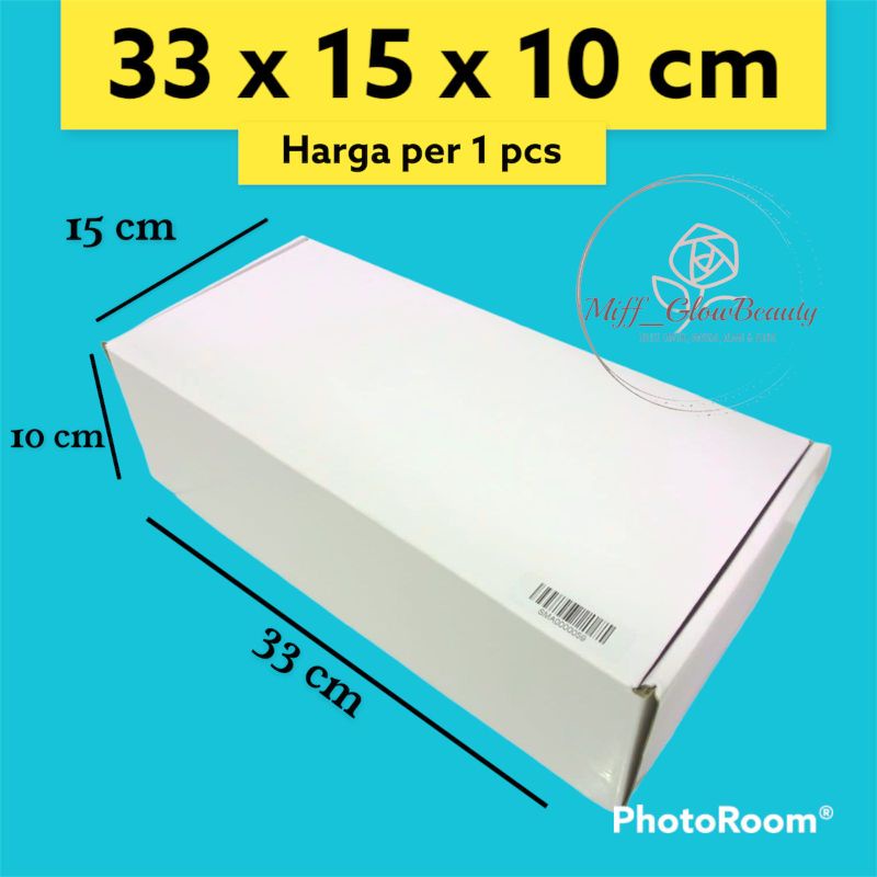 

Kardus Packing putih uk 33x15x10 cm (ECER) Die Cut Box Kotak Packing Aksesoris Baju Makanan Pizza Hijab Kue