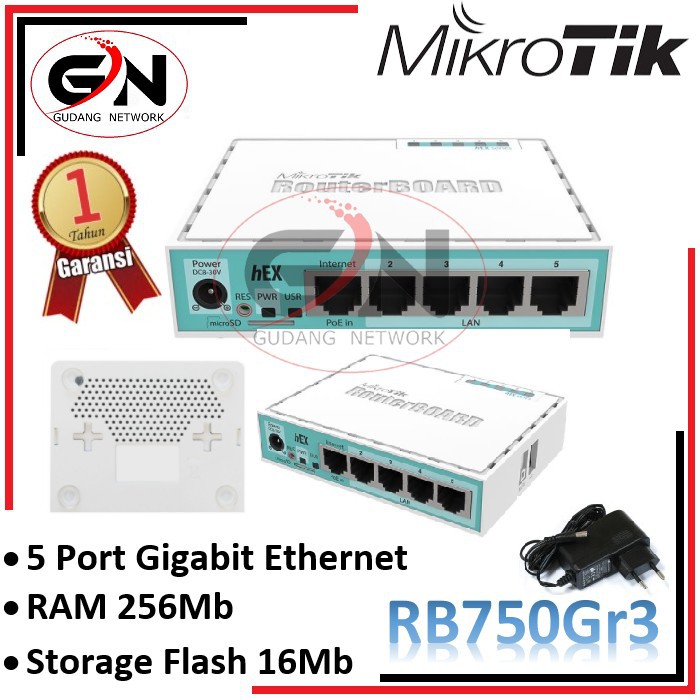MIKROTIK RB750Gr3 (hEX)/ ROUTER MIKROTIK RB750 GR3 HEX/ RB 750GR3