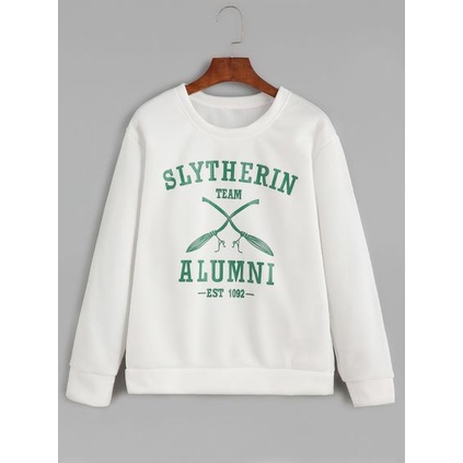 SWEATER UNISEX SLYTHERIN ALUMNI - CREWNECK TEBAL PREMIUM