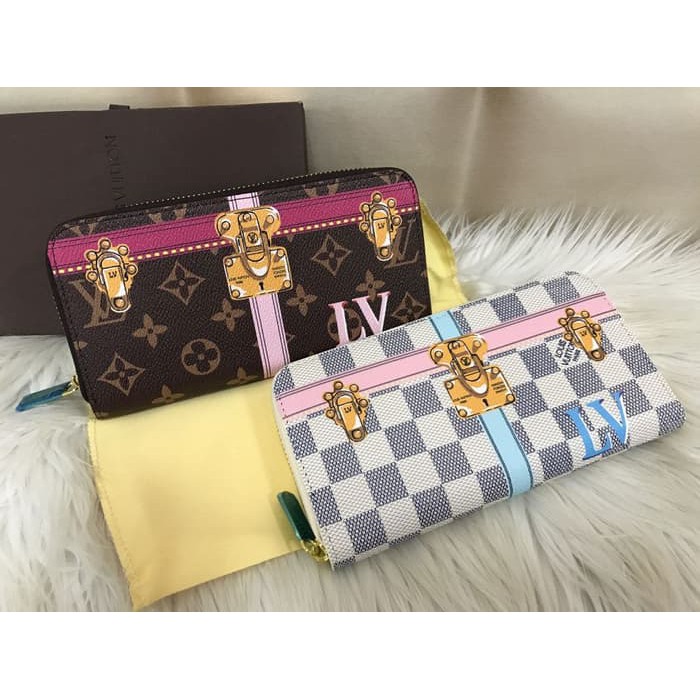 DOMPET WANITA LV TRUNK MONO AZUR FREE BOX