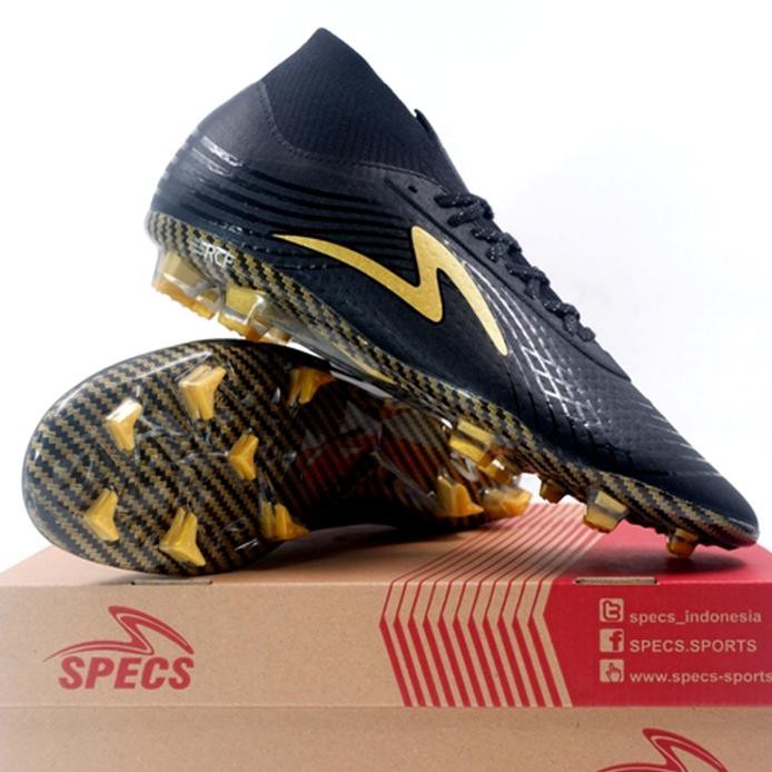 Bhanu Sepatu Bola Specs Accelerator Illuzion II FG Black Gold 100893 Ori