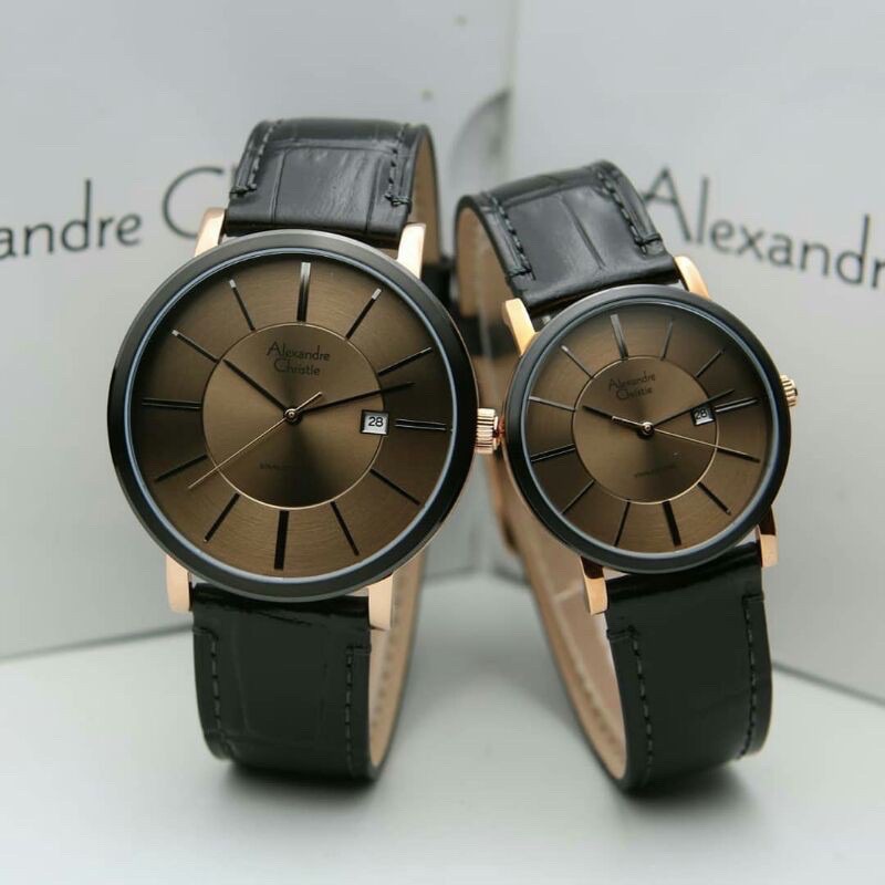 JAM TANGAN COUPLE ALEXANDRE CHRISTIE 8344 AC8344 AC 8344 KULIT ORIGINAL