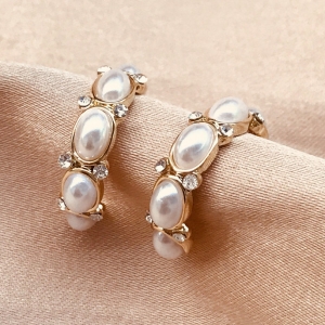 Anting Tusuk Gantung Bahan Sterling Silver 925 Hias Opal Gaya Korea Untuk Wanita