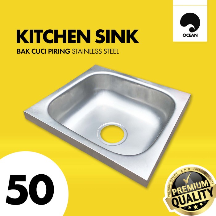 WASTAFEL CUCI PIRING  STAINLESS / BAK CUCI PIRING / KITCHEN SINK + SARINGAN &amp; AFUR | 45x45