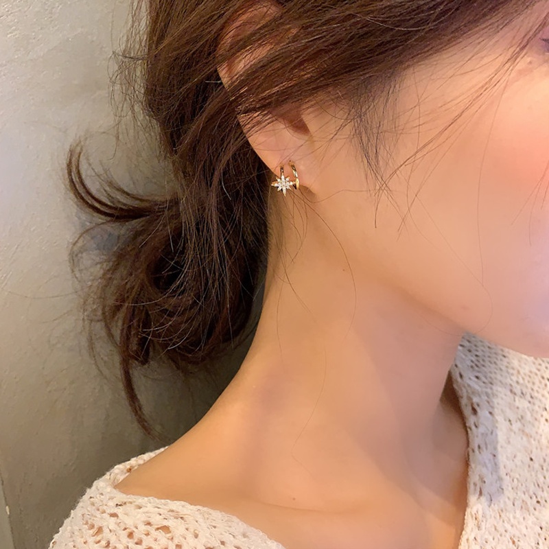 Anting Tusuk Berlian Imitasi Model Bintang Untuk Wanita