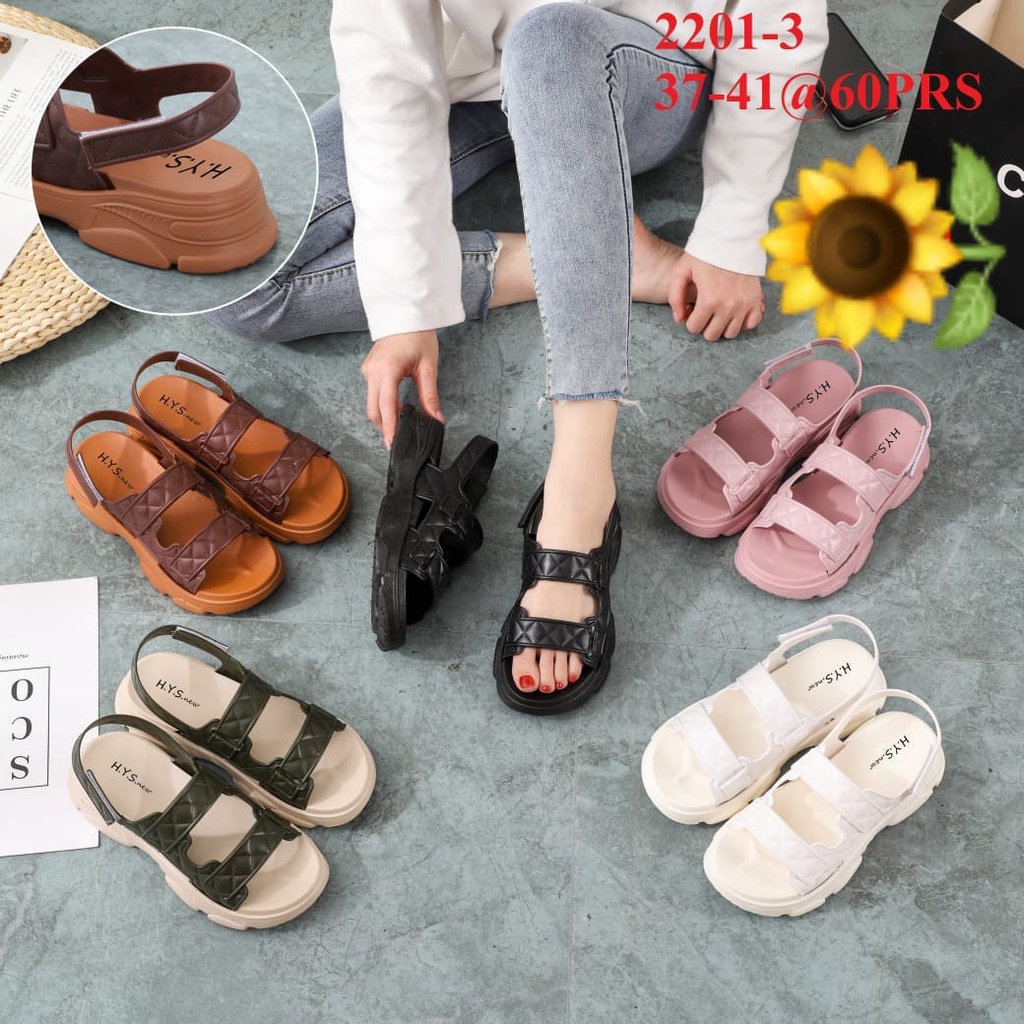 Sandal Karet Jelly Wedges Wanita import Model Terbaru Original Kekinian by AGUNG STYLE Balance 2201-3