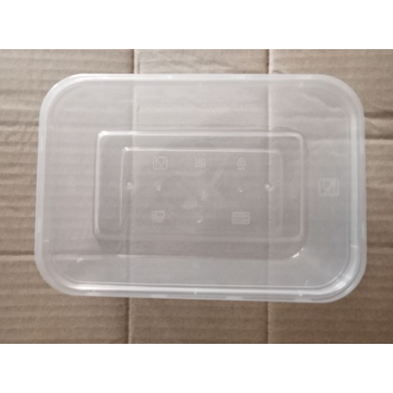 

Kotak plastik makanan box | Takeaway microwave safe 650ml