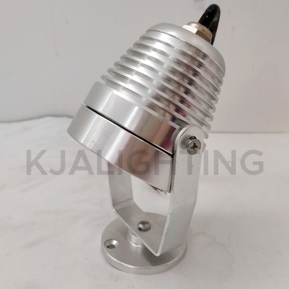 LAMPU SOROT TAMAN LED STAINLESS 5W 5 WATT SILVER