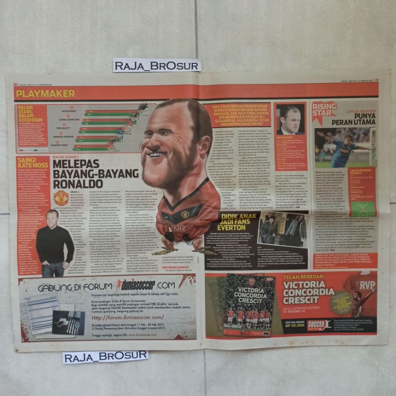 Rubrik koran soccer playmaker Wayne Rooney Manchester United FC