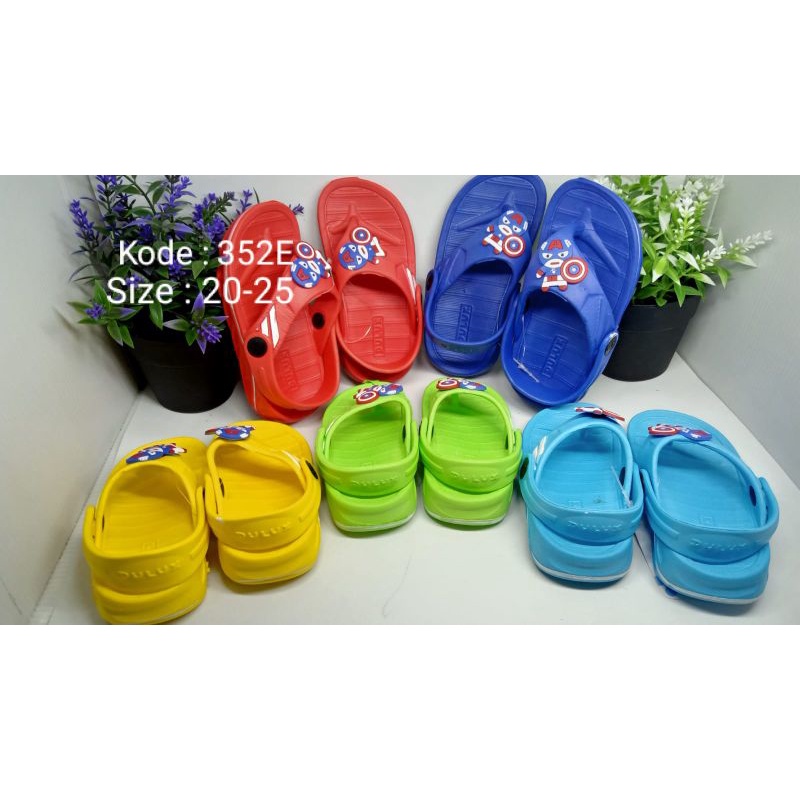 Sandal dulux anak motif super hero 352E harga/pasang size 20-25