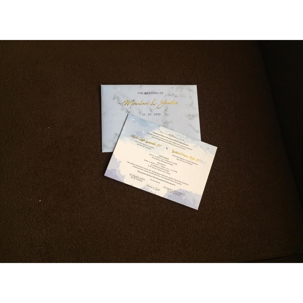 UNDANGAN PERNIKAHAN HARD COVER SINGLE BOARD DENGAN AMPLOP | UNDANGAN PERNIKAHAN MURAH UNIK ELEGAN 