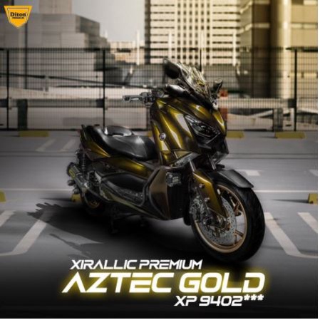 Cat Pilox Semprot Diton Premium XP 9402 Xirallic Aztec Gold 400cc Warna Emas Sepeda Motor Mobil Velg Mesin Bodi