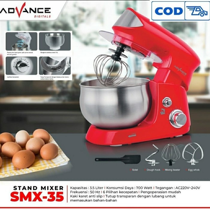 Advance Stand Mixer Com SMX-35 Kapasitas Baskom 3.5 Liter jumbo -Original