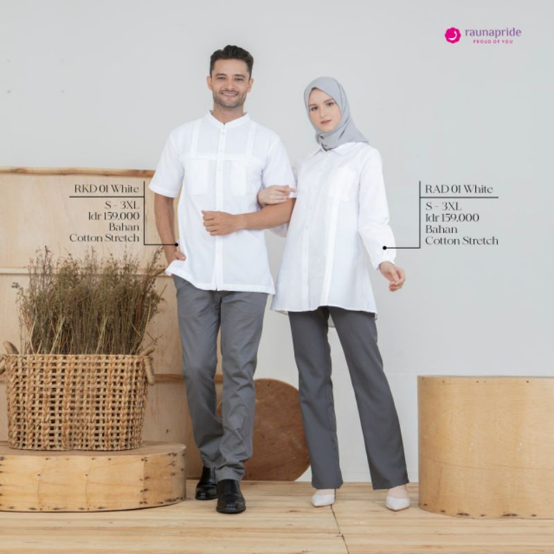 NEW COUPLE RAUNA ATASAN RAD 01 KOKO RKD 01 WHITE TUNIK WARNA PUTIH BOLEH BELI TERPISAH